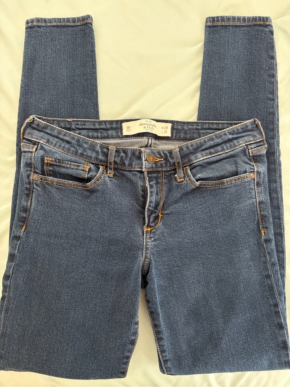 Abercrombie & Fitch Women's Mid Rise Blue Skinny Jeans